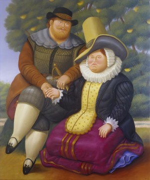 350 人の有名アーティストによるアート作品 Painting - ルーベンスとその妻 2 フェルナンド・ボテロ